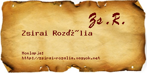 Zsirai Rozália névjegykártya