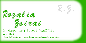 rozalia zsirai business card